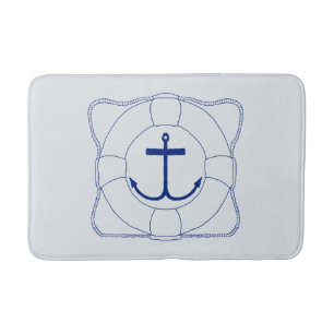 Life Saver/Anchor Bath Mat (Dark Print)