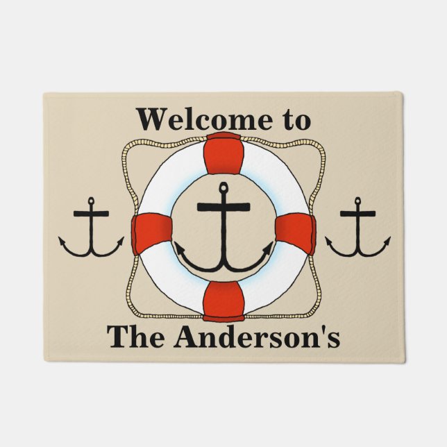 Life Saver & Anchor Door Mat (Front)