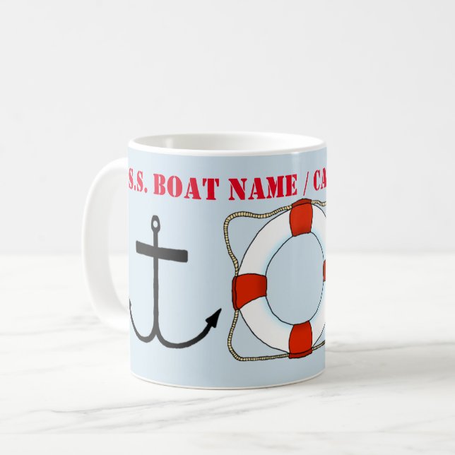Life Saver & Anchor Mug (Customize) (Front Left)