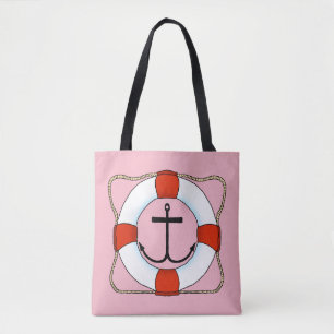 Life Saver & Anchor Tote Bag