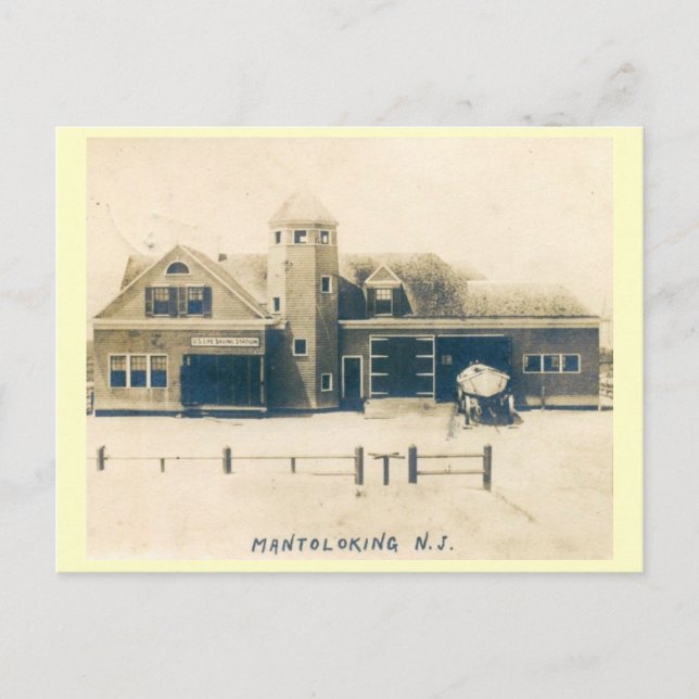 Life Saving Station, Mantoloking, NJ Vintage Postcard (Front)