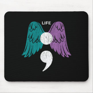 Life semicolon wings awareness mental health mouse pad
