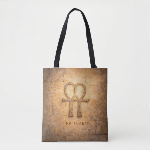 Life Shared Ankh Valentine Egyptian Love Symbol Tote Bag