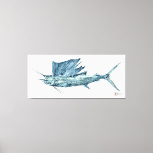 Life Size Atlantic Sailfish Canvas Print