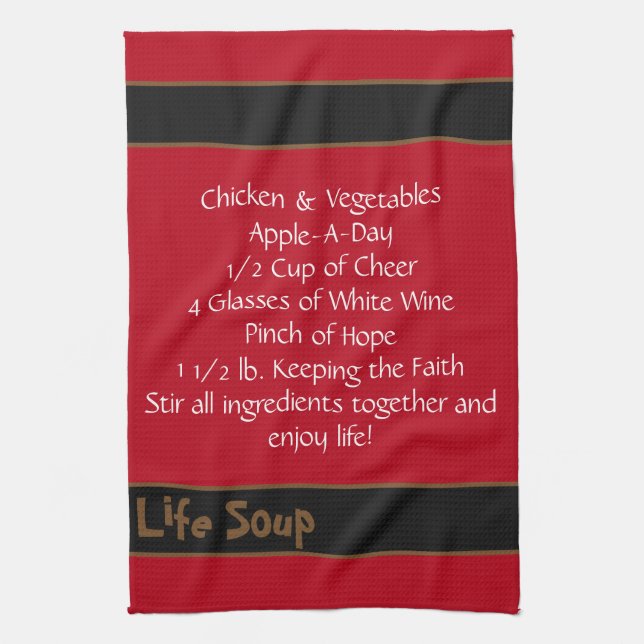 Life Soup Kitchen Towel-Double Stripe Kitchen Towel (Vertical)