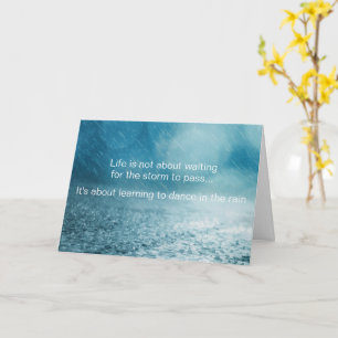 Life Struggles Inspirational Quote Rain Photograph Card