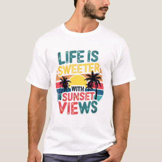 Life Sunset – Vintage Retro T-Shirt Design for DTF