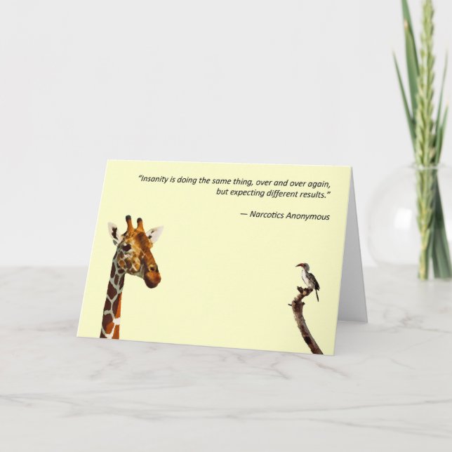 Life thoughts from Narcotics Anonymous Card (Front)