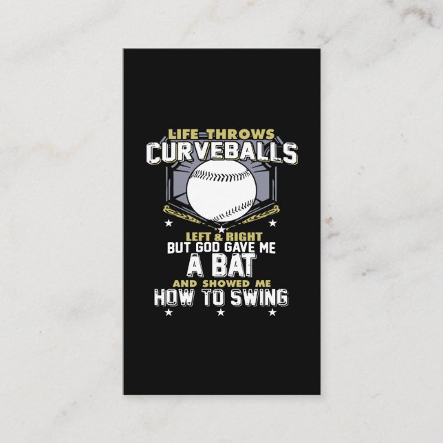 life throws curveballs left and right but god gave business card (Front)