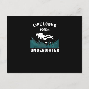 Life Underwater Scuba Diving Diver Marine Holiday Postcard