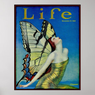 LIFE Vintage 1923 Flapper Papillon Impression