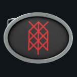 life warrior/ survivor bindrune oval belt buckle<br><div class="desc">life warrior/ survivor bindrune made up of the following runes Algiz: protection Tiwaz: knowing where one's true strength lies Ingwaz: harmony,  peace,  no anxiety Dagaz: breakthrough,  a new dawn,  the power of change directed by your own will</div>