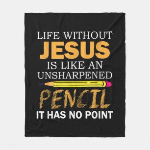 Life Without Jesus Funny Christian Religious Faith Fleece Blanket