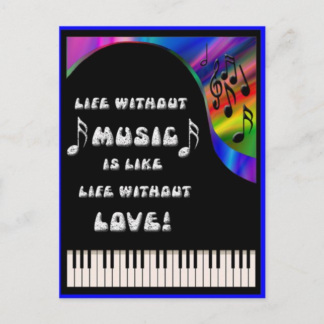 life without music postcard (Front)