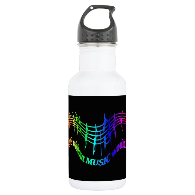 Life without Music would B Flat Humour Quote 532 Ml Water Bottle (Front)