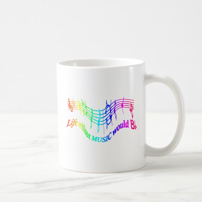 Life without Music would B Flat Humour Quote Coffee Mug (Right)