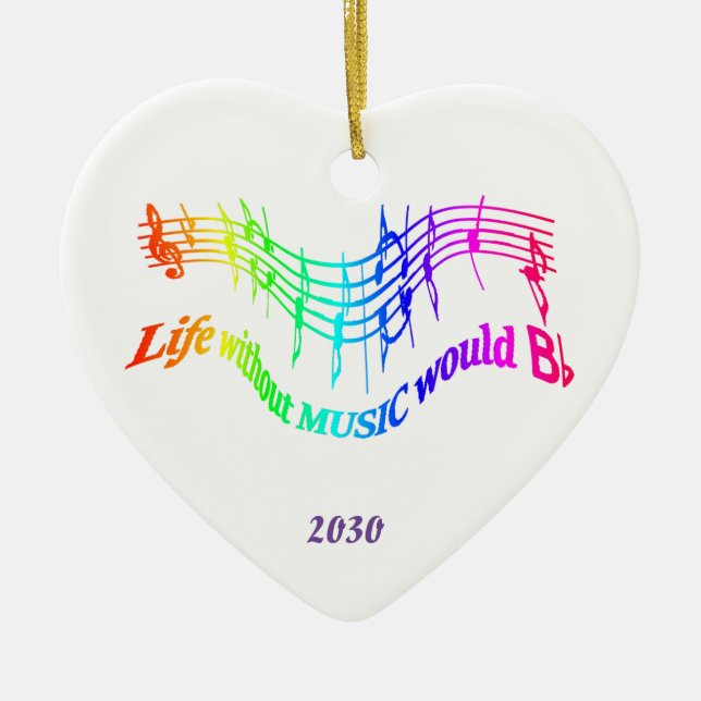 Life without Music would B Flat Humour Quote Custo Ceramic Ornament (Front)