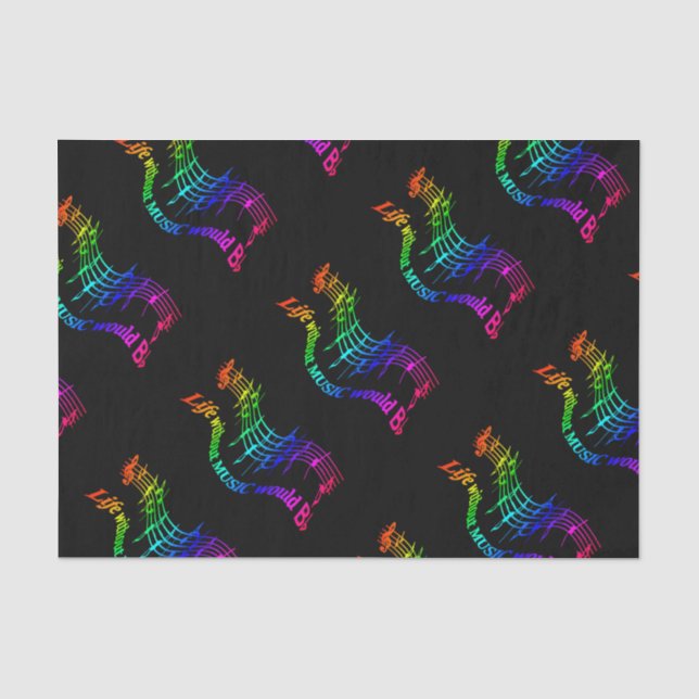 Life without Music would b flat Humour Quote Tissue Paper (Front)