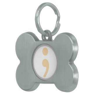 Life Worth Living Semi Colon Dog Tag