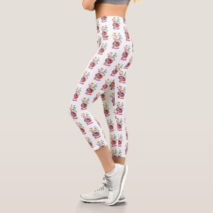 Life Yoga Is Sweet With Sparkles Of Doughnuts Capri Leggings