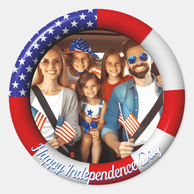 Lifebelt for Independece Day Classic Round Sticker (Front)