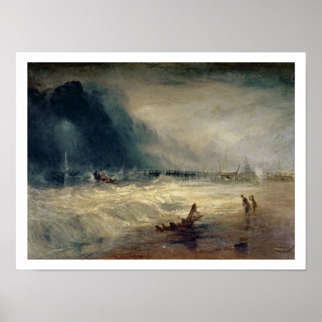 Lifeboat and Manby Apparatus going off to a strand Poster (Front)