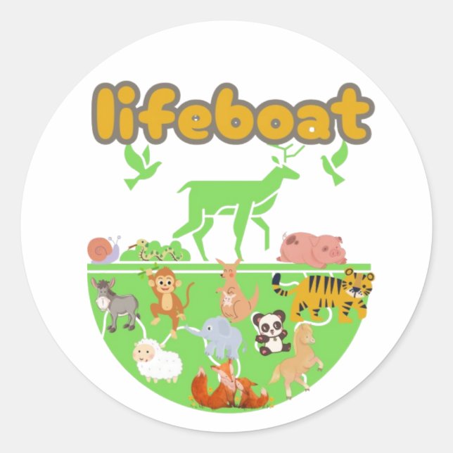 lifeboat classic round sticker (Front)