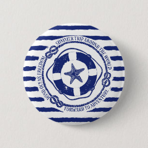 Lifebuoy And Starfish 2 Inch Round Button