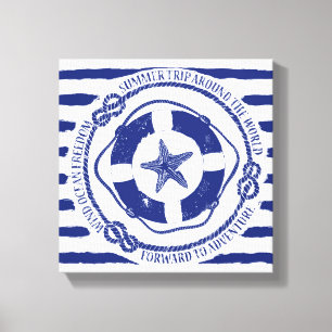 Lifebuoy And Starfish Canvas Print