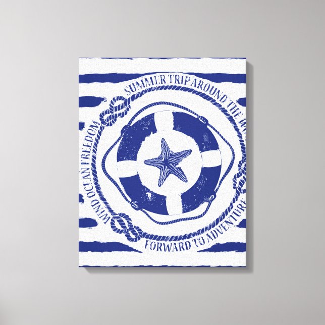 Lifebuoy And Starfish Canvas Print (Front)