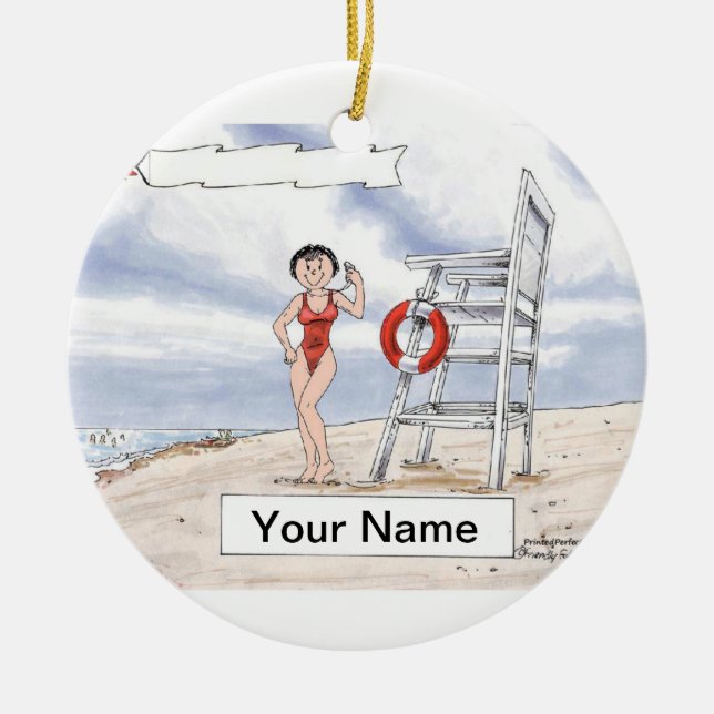 Lifeguard - Female Ceramic Ornament (Front)
