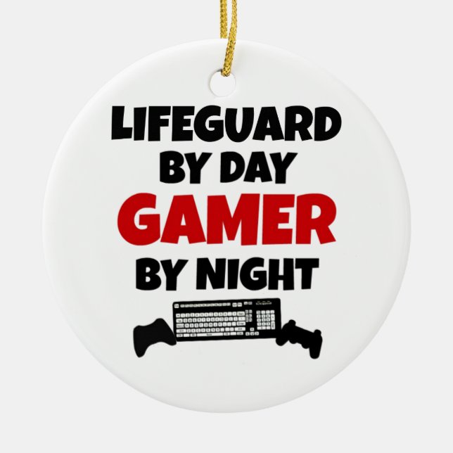 Lifeguard Gamer Ceramic Ornament (Front)
