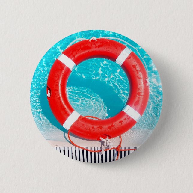 Lifeguard Lifesaver 2 Inch Round Button (Front)