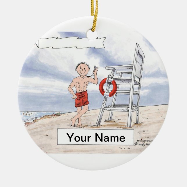 Lifeguard - Male Ceramic Ornament (Front)