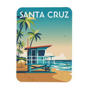 Lifeguard shack in Santa Cruz California Travel Magnet
