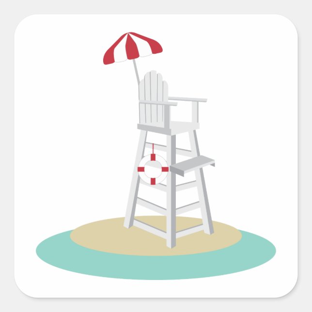 Lifeguard Stand Square Sticker (Front)