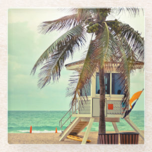 Lifeguard Station Florida Glass Coaster