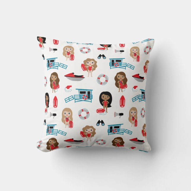 Lifeguard Throw Pillow (Front)