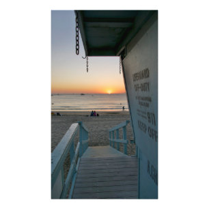 Lifeguard Tower at Sunset Photo Print
