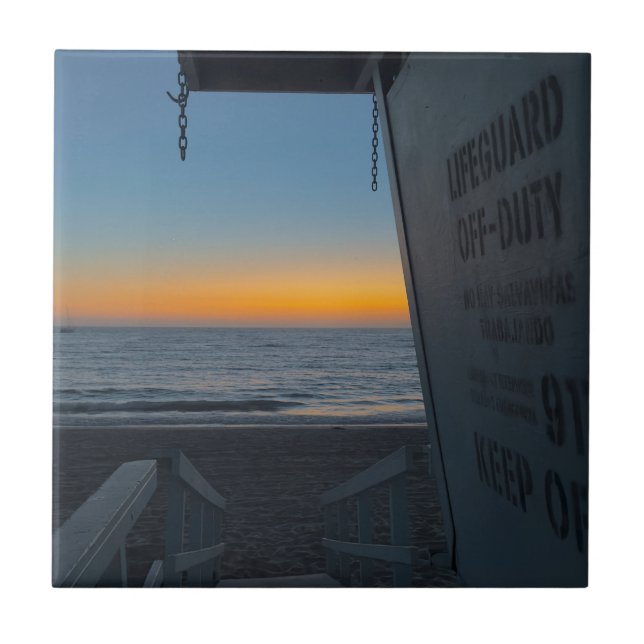 Lifeguard Tower at Sunset Tile (Front)