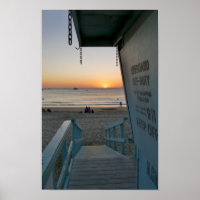 Lifeguard Tower at Sunset - Venice Beach, CA