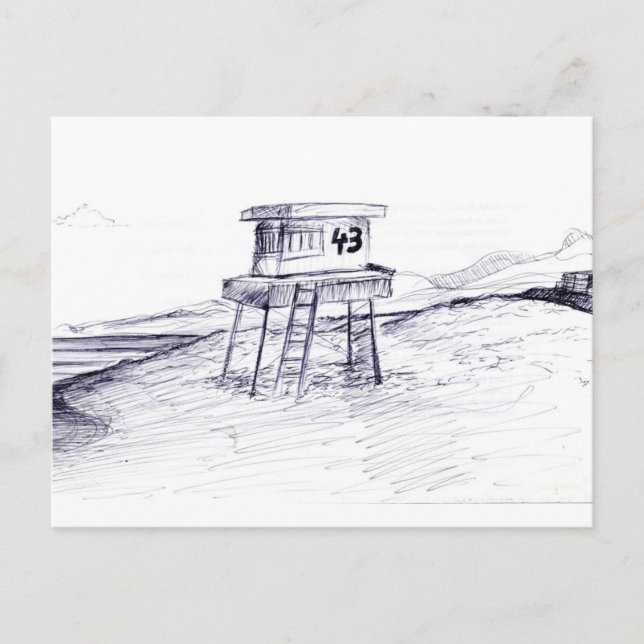 Lifeguard Tower Postcard (Front)