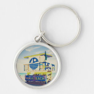 Lifeguard Tower South Beach, Miami, Fl Keychain