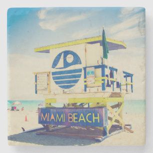 Lifeguard Tower South Beach, Miami, Fl Stone Coaster
