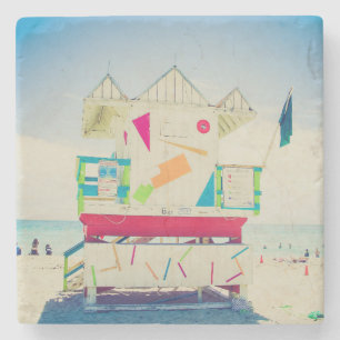 Lifeguard Tower South Beach, Miami Stone Coaster