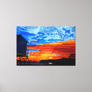 Lifeguards sunset canvas print