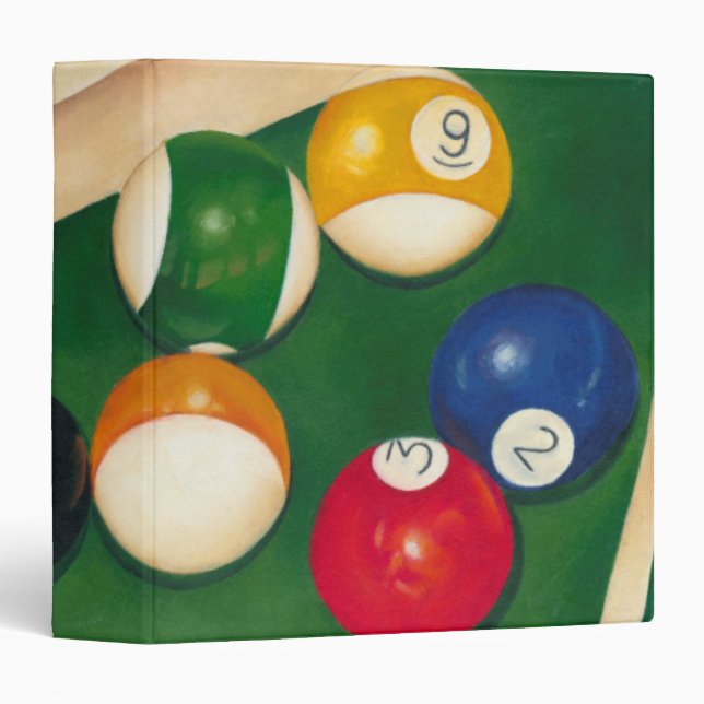 Lifelike Billiards Table with Balls and Chalk Binder (Front/Spine)