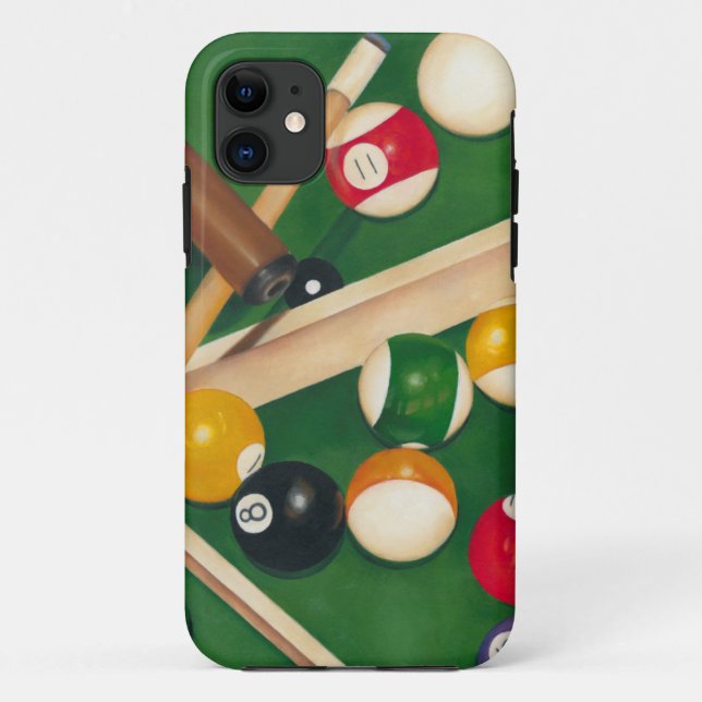 Lifelike Billiards Table with Balls and Chalk Case-Mate iPhone Case (Back)