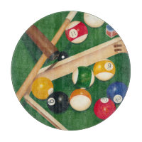 Lifelike Billiards Table with Balls and Chalk