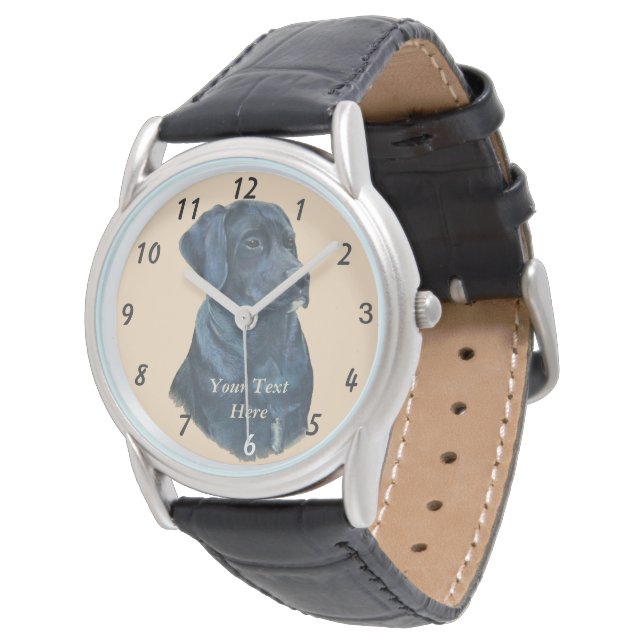 lifelike portrait picture of black labrador dog watch (Angled)